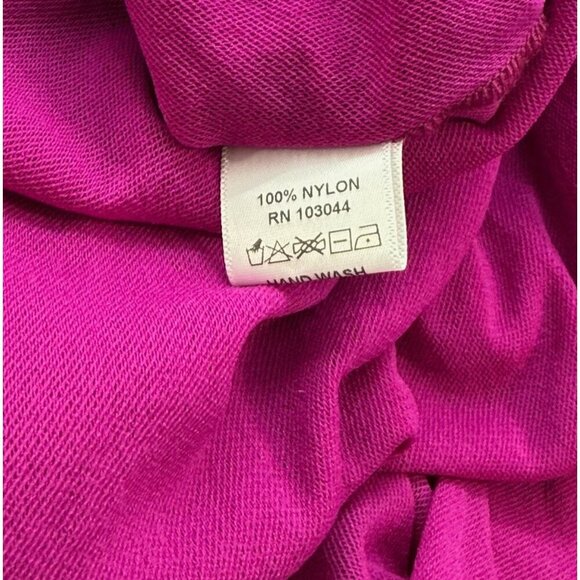 Petit Pois by Viviana G Mesh Long Sleeve V-Neck Top Fuchsia Purple Y2K Size M - Picture 7 of 9